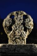 Celtic cross at night